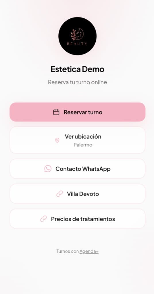 Paso 1: el cliente entra desde el link en la bio de Instagram